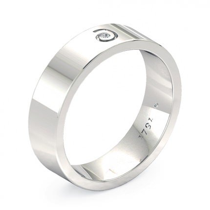 Perlina Men's Wedding Band in Platinum 950 AU - Main View