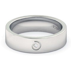 Perlina Men's Wedding Band in 18kt White Gold