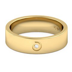 Perlina Men's Wedding Band in 18kt Yellow Gold