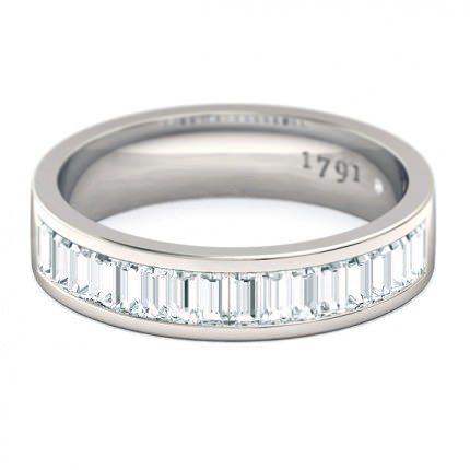 Quadrata Women's Wedding Band in 18kt White Gold AU