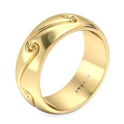 Embrace Men's Wedding Band in 18kt Yellow Gold AU - Main View