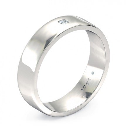 Splendente Men's Wedding Band in 18kt White Gold AU - Main View