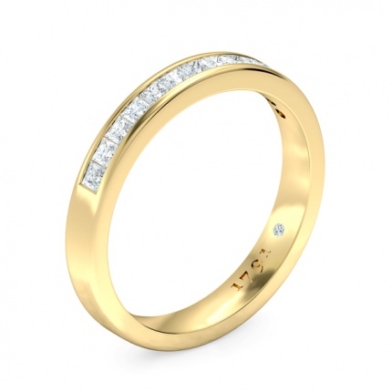 Princess Women's Wedding Band in 18kt Yellow Gold AU - Main View
