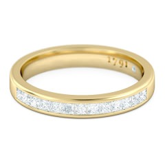 Princess Women's Wedding Band in 18kt Yellow Gold
