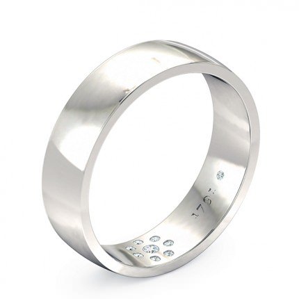 Opera Men's Wedding Band in 18kt White Gold AU - Main View