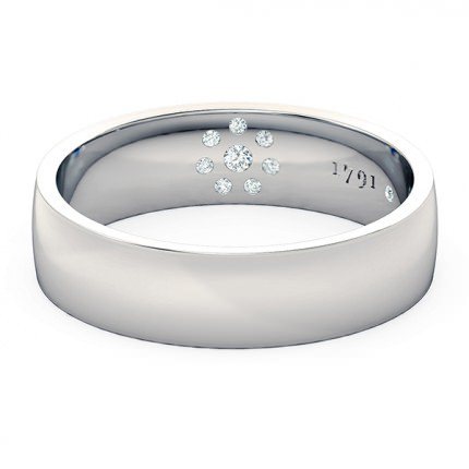Opera Men's Wedding Band in 18kt White Gold AU