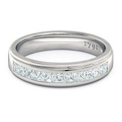 1791 Princess Women's Wedding Band in 18kt White Gold