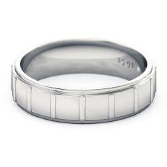 1791 Princess Men's Wedding Band in 18kt White Gold