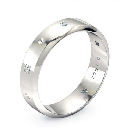 Elena Men's Wedding Band in 18kt White Gold AU - Main View