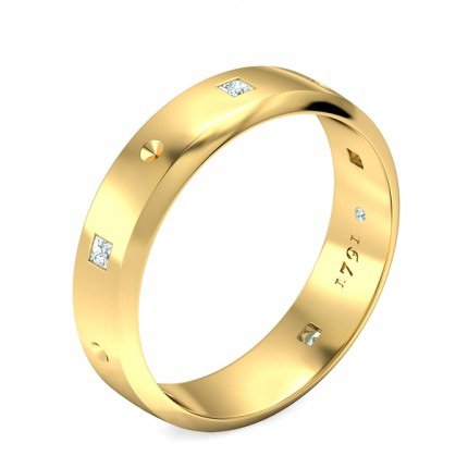 Elena Men's Wedding Band in 18kt Yellow Gold AU - Main View