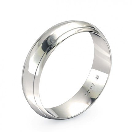 Maia Men's Wedding Band in 18kt White Gold AU - Main View