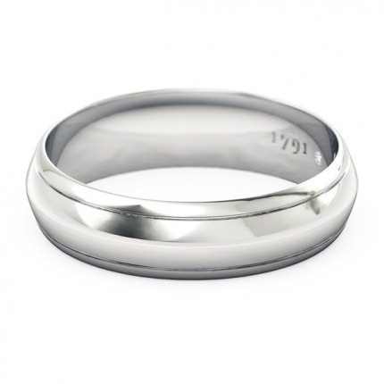 Maia Men's Wedding Band in 18kt White Gold AU