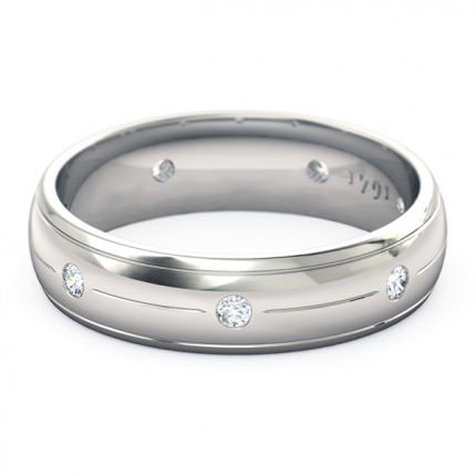Radiosa Men's Wedding Band in 18kt White Gold AU