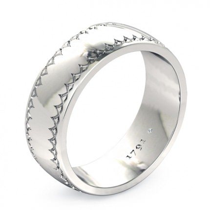Sabatina Men's Wedding Band in 18kt White Gold AU - Main View