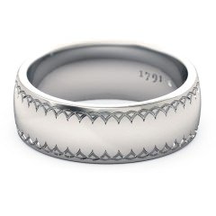 Sabatina Men's Wedding Band in 18kt White Gold