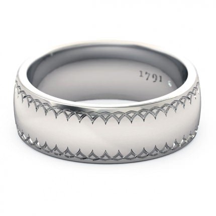 Sabatina Men's Wedding Band in 18kt White Gold AU