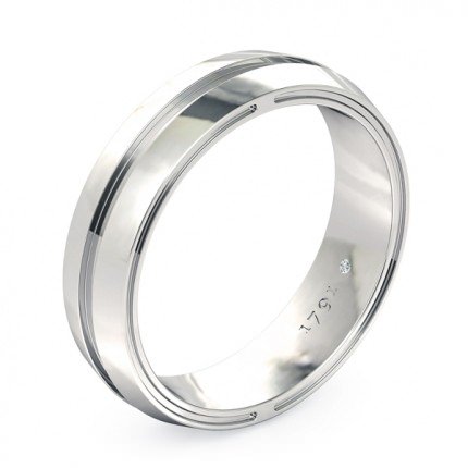 Essence Men's Wedding Band in 18kt White Gold AU - Main View