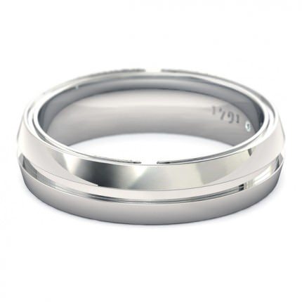 Essence Men's Wedding Band in 18kt White Gold AU