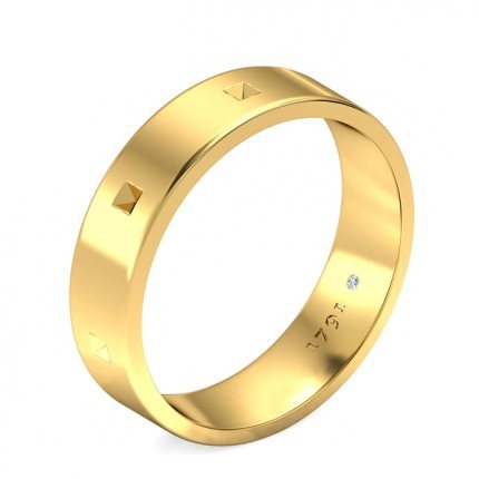 Fiorella Men's Wedding Band in 18kt Yellow Gold AU - Main View