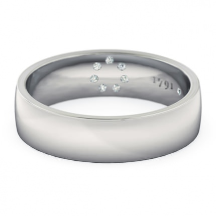 Spellbound Men's Wedding Band in 18kt White Gold AU