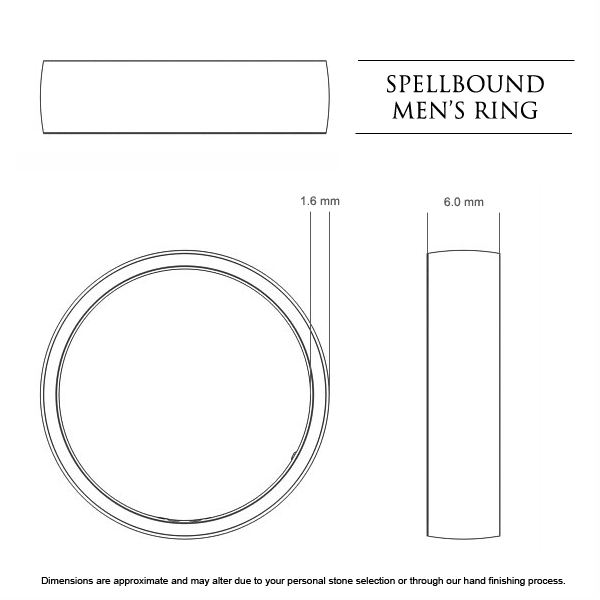 Imilia Men's Wedding Band in 18kt White Gold AU - Dimensions