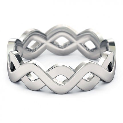 Felicita Men's Wedding Band in 18kt White Gold AU