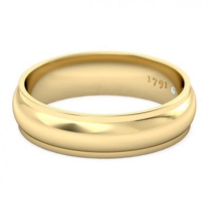Passione Men's Wedding Band in 18kt Yellow Gold AU