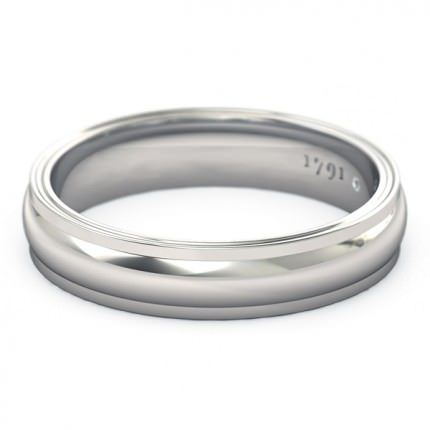 Sempre Men's Wedding Band in 18kt White Gold AU
