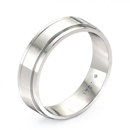 Bella Men's Wedding Band in 18kt White Gold AU - Main View