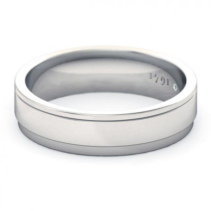 Bella Men's Wedding Band in 18kt White Gold AU